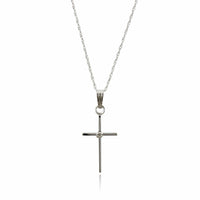 14K White Gold Child's Cross Necklace