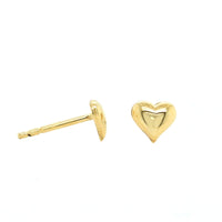 14K Yellow Gold Puff Heart Earrings