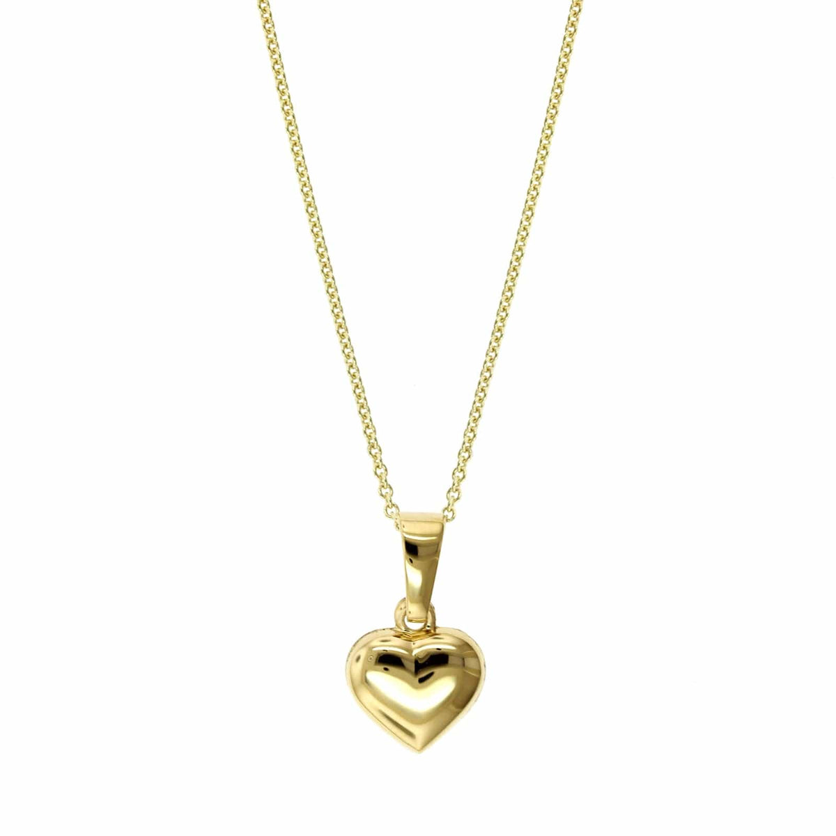 14K Yellow Gold Puff Heart Pendant