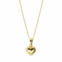 14K Yellow Gold Puff Heart Pendant