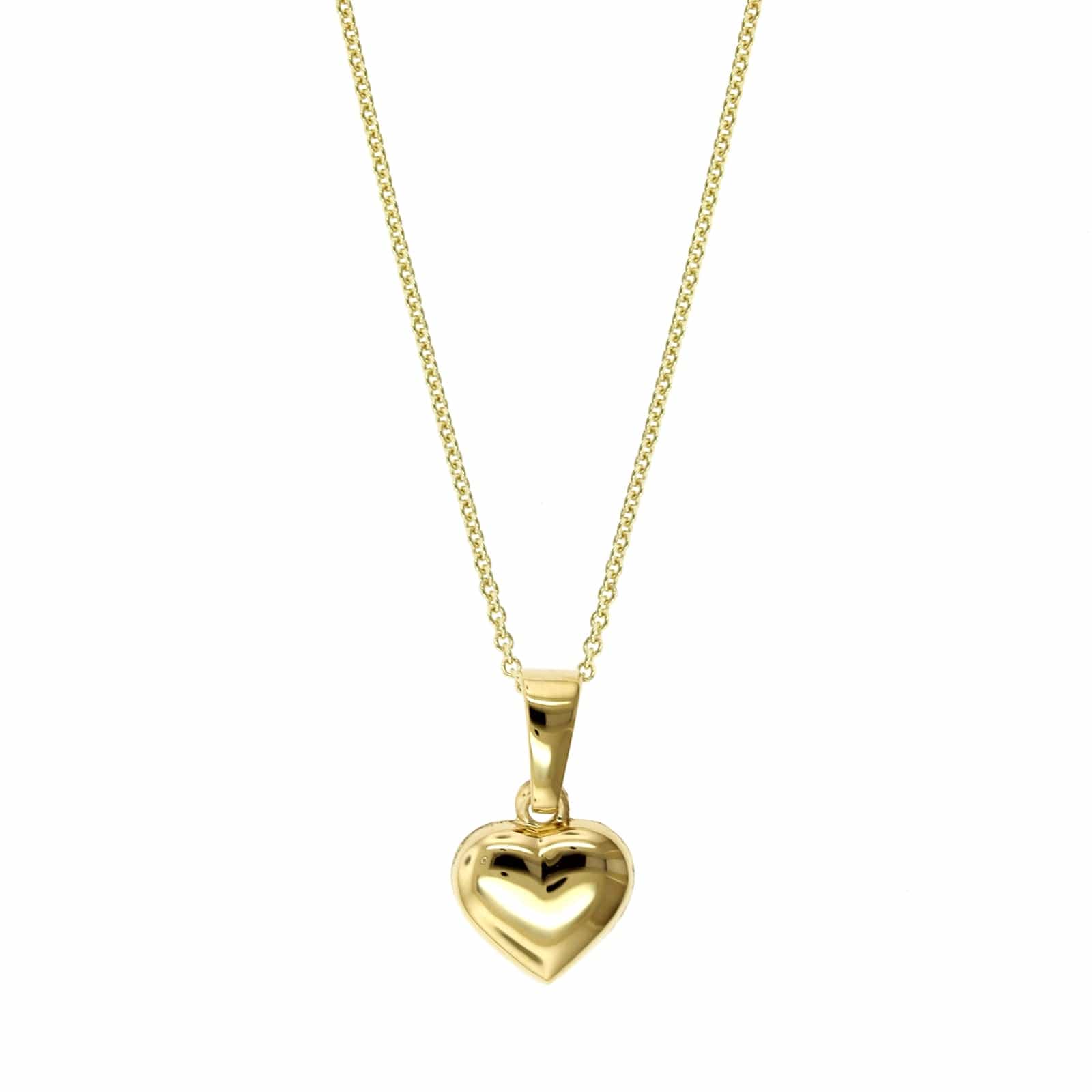 14K Yellow Gold Puff Heart Pendant