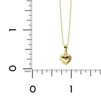 14K Yellow Gold Puff Heart Pendant