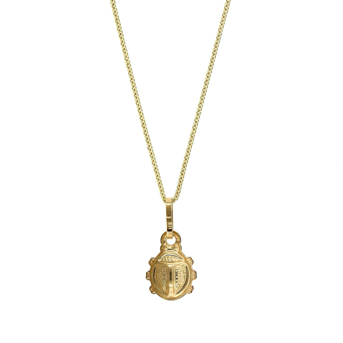 14K Yellow Gold Pink Ladybug Pendant