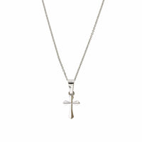 14K White Gold Cross Pendant