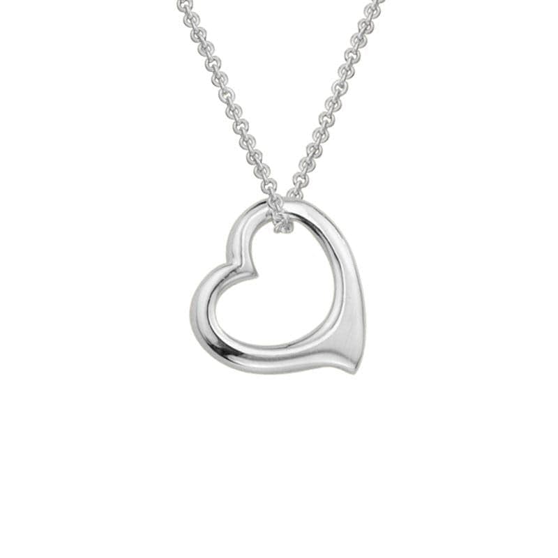 14K White Gold Heart Pendant