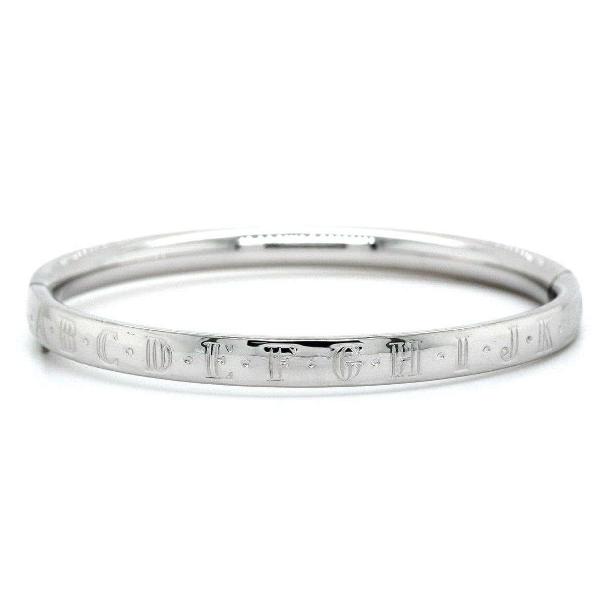 Sterling Silver Alphabet Baby Bangle Bracelet