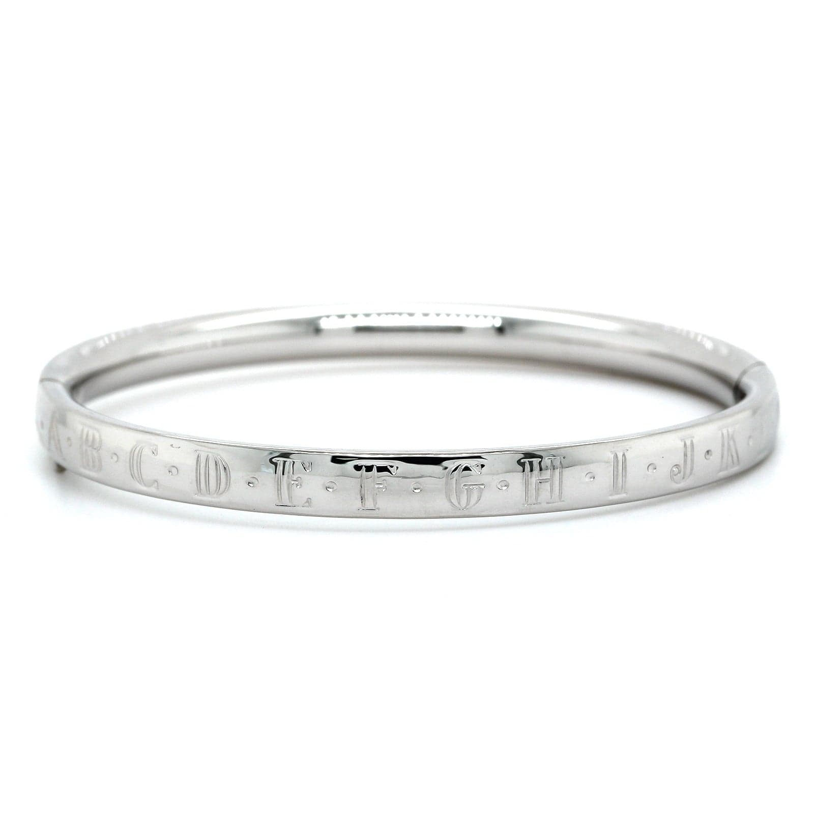 Sterling Silver Alphabet Baby Bangle Bracelet