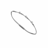 Marco Bicego Marrakech 18K White Gold Twist Bracelet with Diamonds