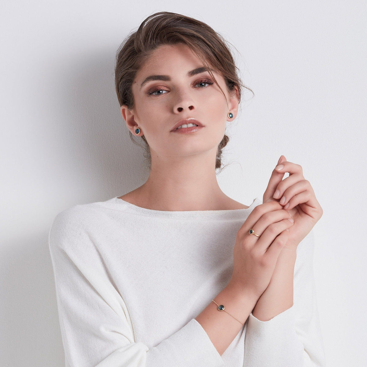 Marco Bicego Jaipur 18K Yellow Gold Blue Topaz Studs
