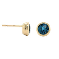 14K Yellow Gold Blue Topaz Stud Earrings, 14k yellow gold, Long's Jewelers