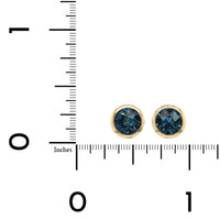 14K Yellow Gold Blue Topaz Stud Earrings, 14k yellow gold, Long's Jewelers