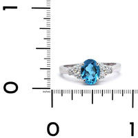 14K White Gold Blue Topaz Ring