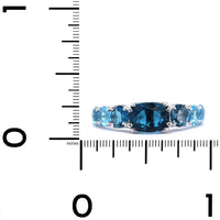 14K White Gold Oval Blue Topaz Ring