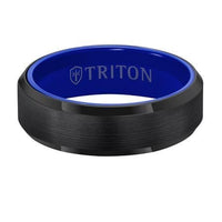 Black Tungsten and Blue Ceramic Band, Tungsten, Long's Jewelers