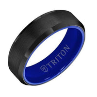 Black Tungsten and Blue Ceramic Band