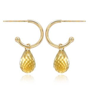 14K Yellow Gold Citrine Dangle Earrings