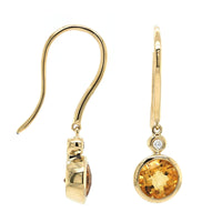 14K Yellow Gold Citrine Drop Earrings, 14k yellow gold, Long's Jewelers