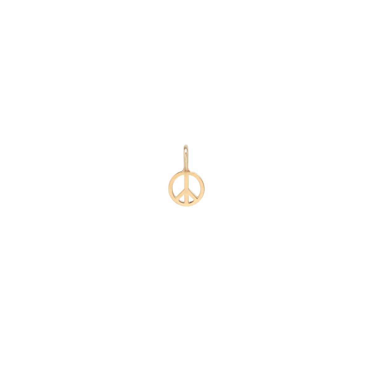 14K Yellow Gold Peace Sign Charm