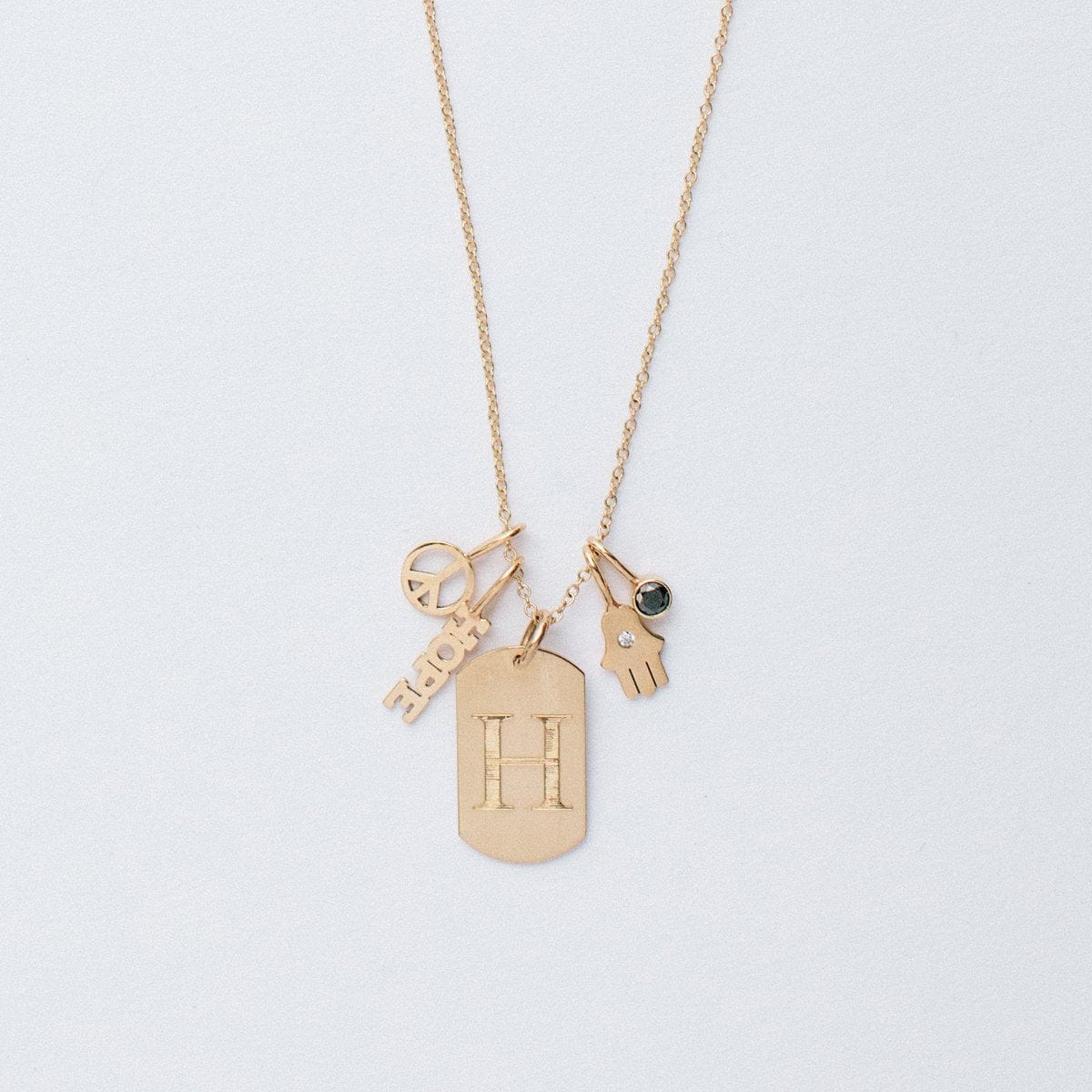 14K Yellow Gold Peace Sign Charm