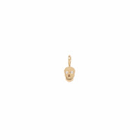 14K Yellow Gold Diamond Skull Charm