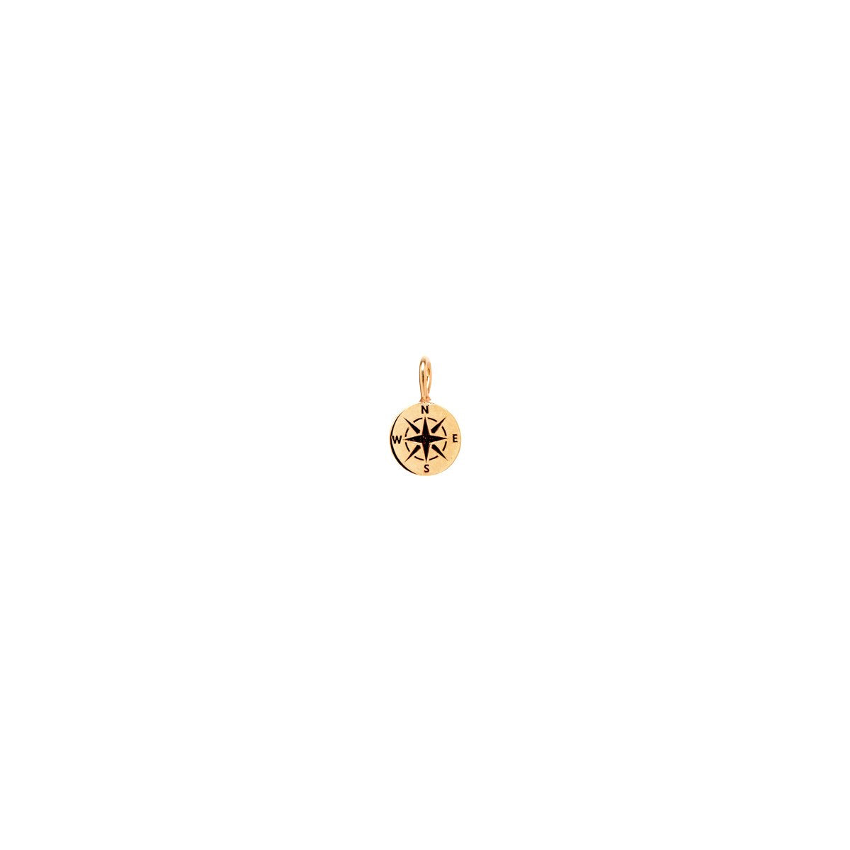 14K Yellow Gold Compass Charm