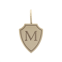 Zoe Chicco 14K Yellow Gold Shield "M" Charm