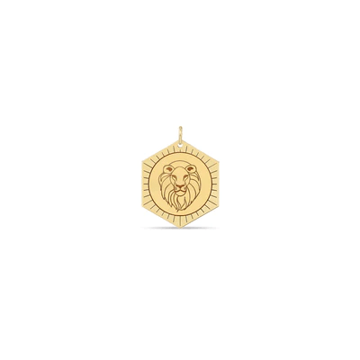 14K Yellow Gold Lion Medallion Charm, 14k yellow gold, Long's Jewelers