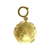18K Yellow Gold Globe Charm
