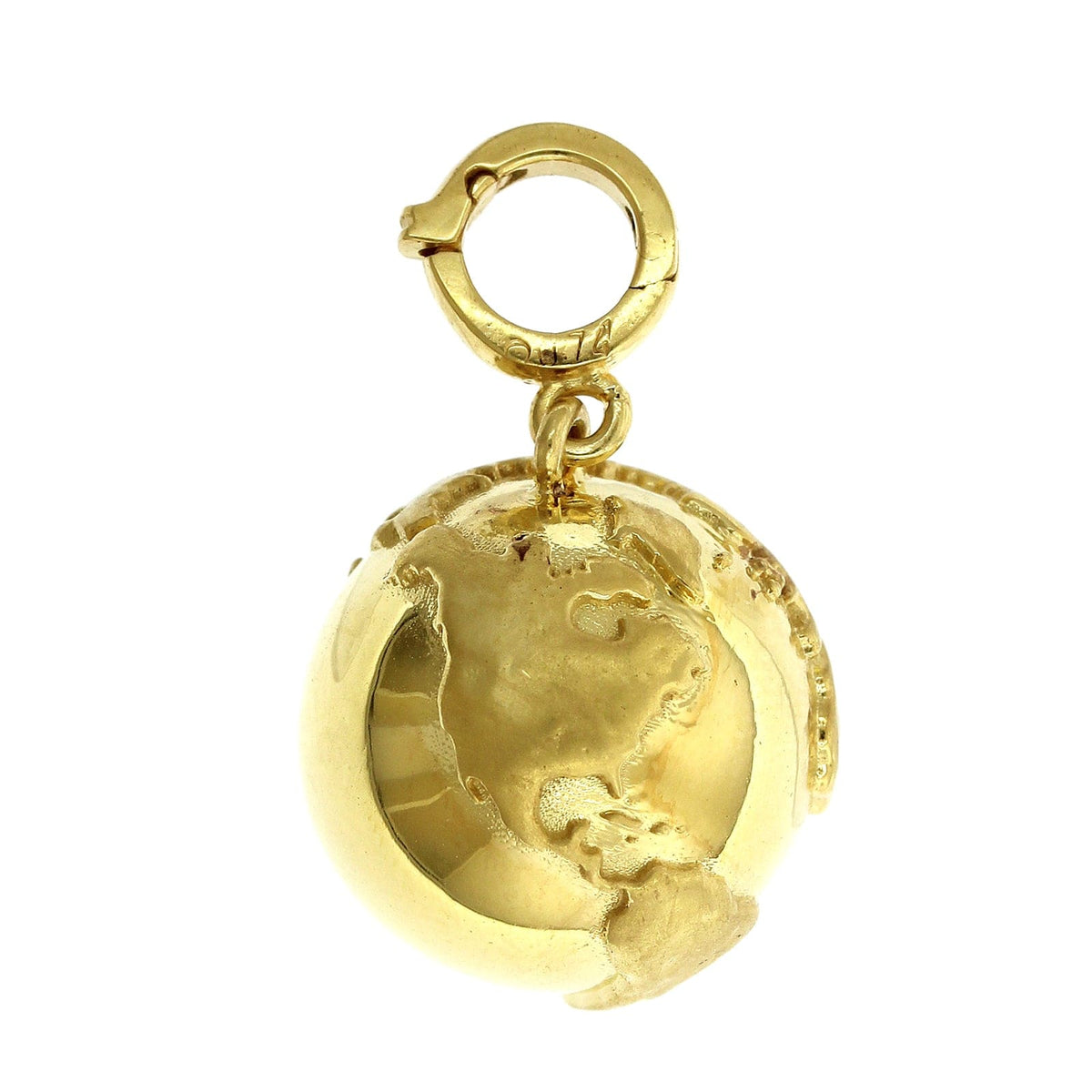 18K Yellow Gold Globe Charm