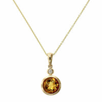 14K Yellow Gold Citrine Pendant, 14k yellow gold, Long's Jewelers