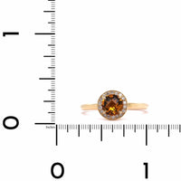 14K Yellow Gold Citrine with Diamond Halo Ring