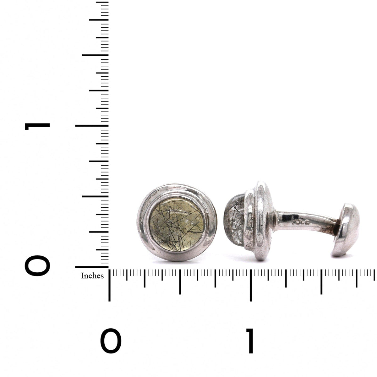Sterling Silver Rutilated Quartz Cufflinks