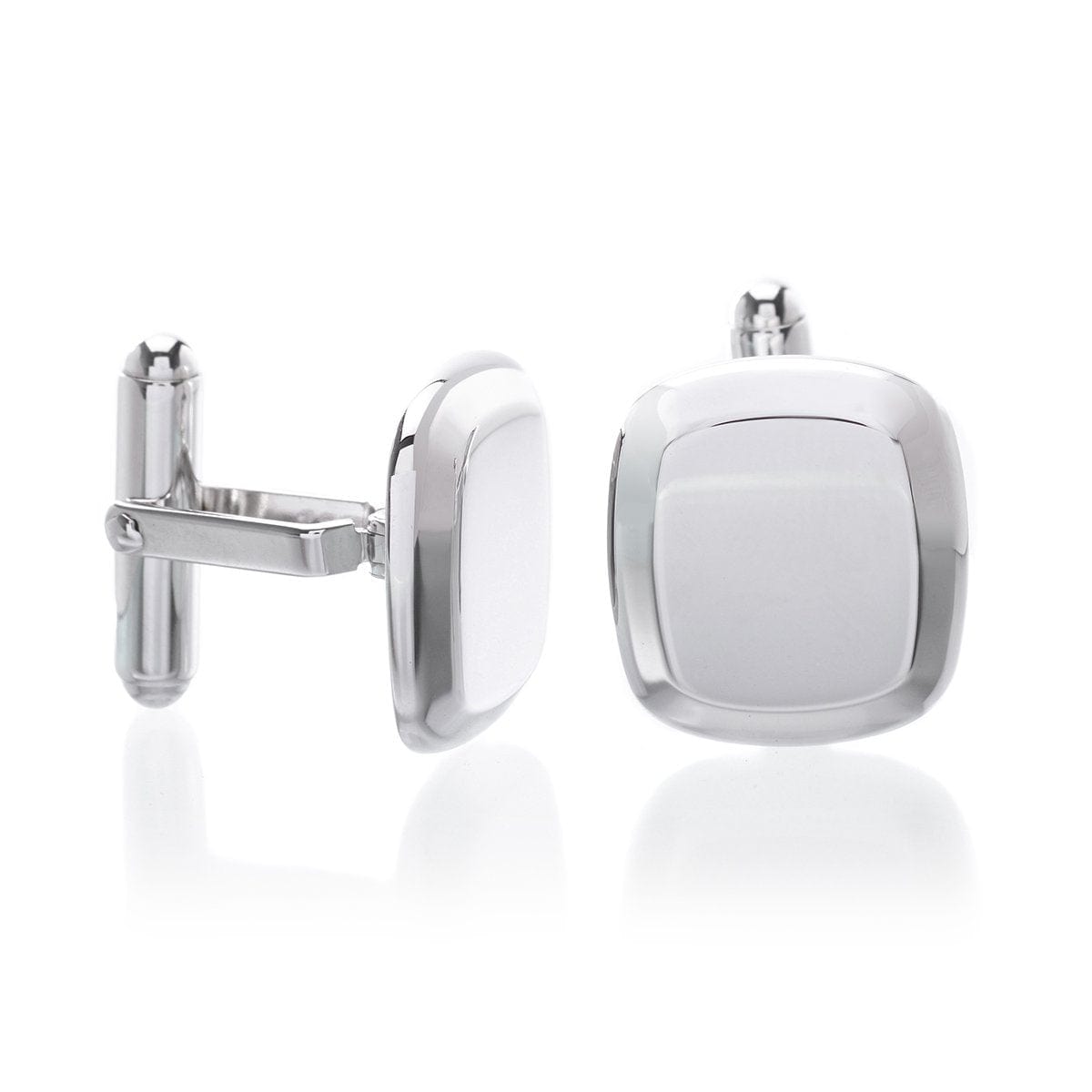 Sterling Silver Bevel Edge Cushion Polished Cufflinks