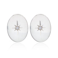 Sterling Silver Diamond Starburst Cufflinks