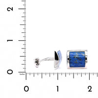 Sterling Silver Square Dome Lapis Cufflinks