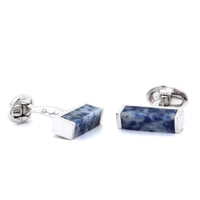 Sterling Silver Sodalite Bar Cufflinks