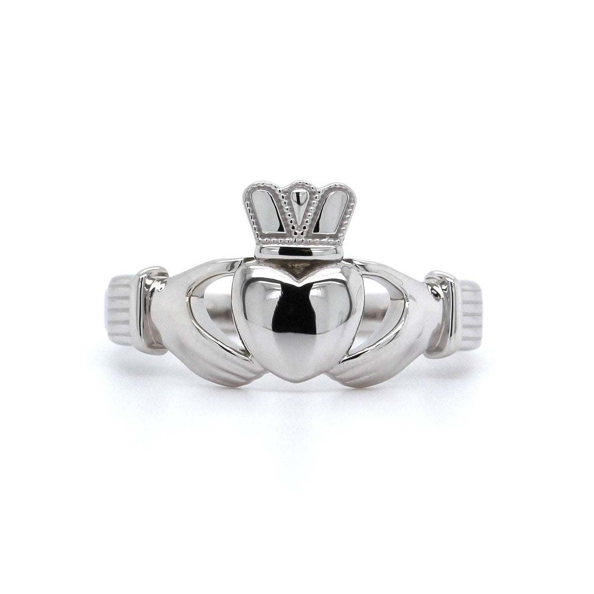 14K White Gold Claddagh Ring