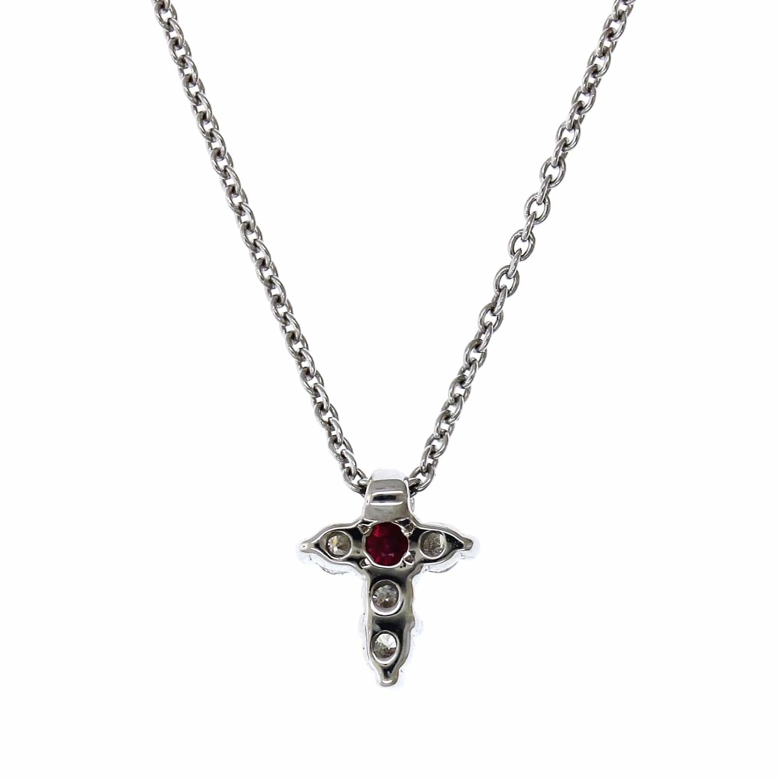 Roberto Coin 18K White Gold Diamond Cross Necklace