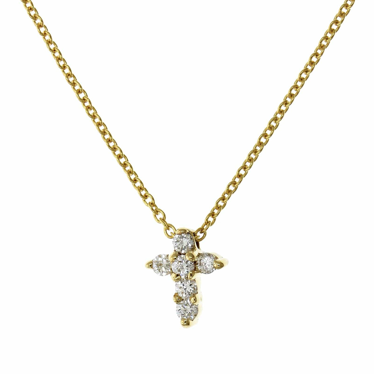 Roberto Coin Tiny Treasures White Gold Diamond Cross Necklace - Leo's  Jewelry