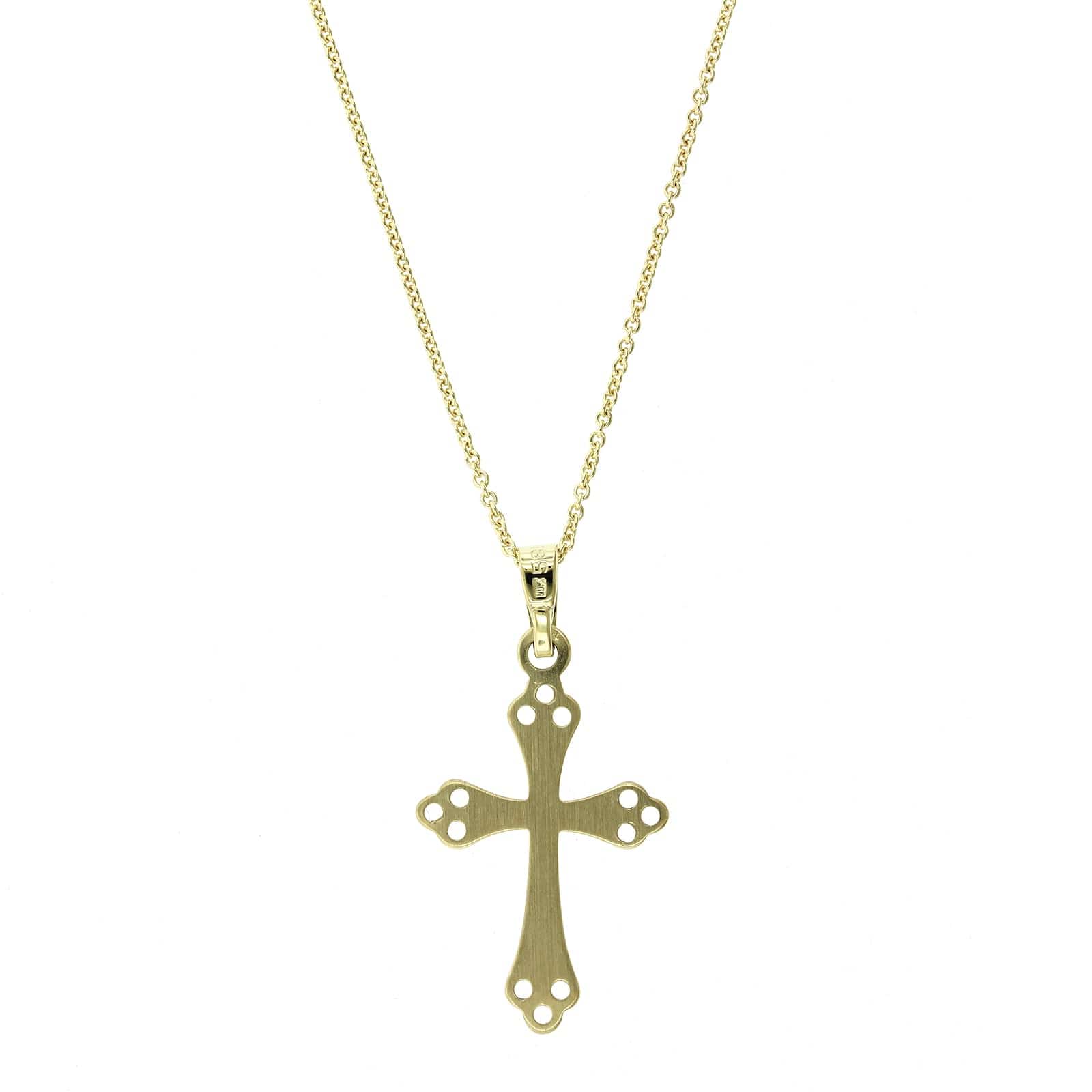 14K Yellow Gold Cross Pendant
