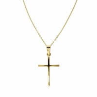 14K Yellow Gold Cross Pendant Necklace