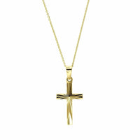 14K Yellow Gold Cross Pendant Necklace