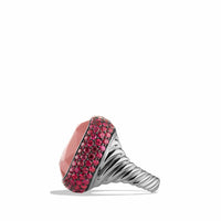 18k White Gold Guava Quartz Bezel Set Ring