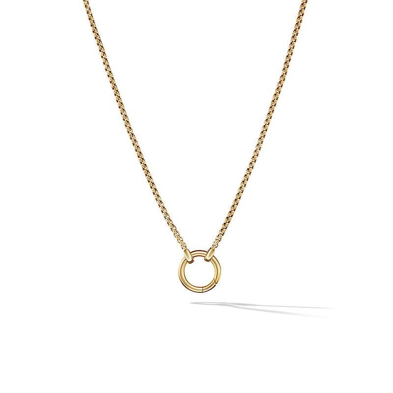 Cable Amulet Box Chain Slider Necklace in 18K Yellow Gold, Yellow Gold, Long's Jewelers
