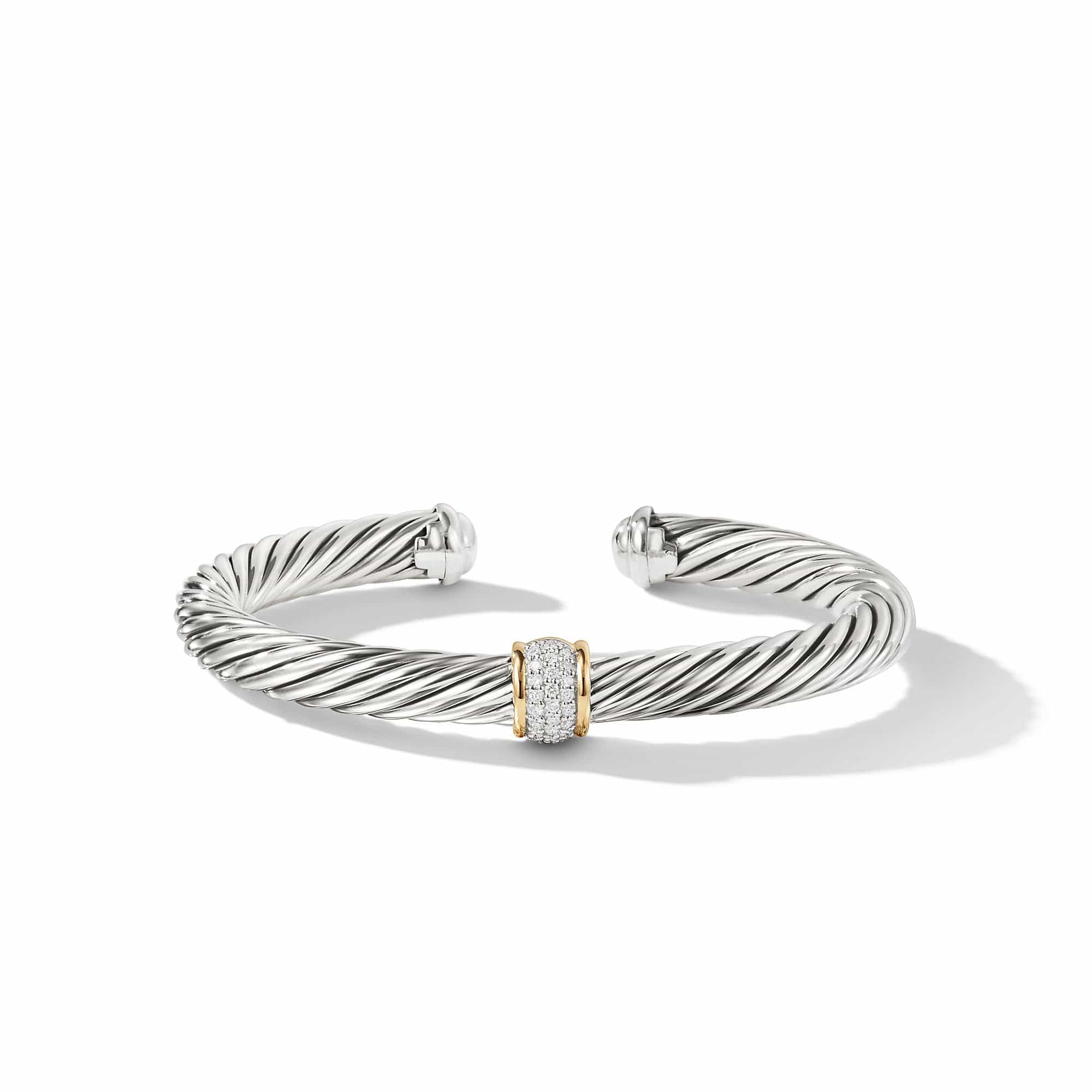 Cable Classics Collection® Bracelet with Diamonds and 18K Gold
