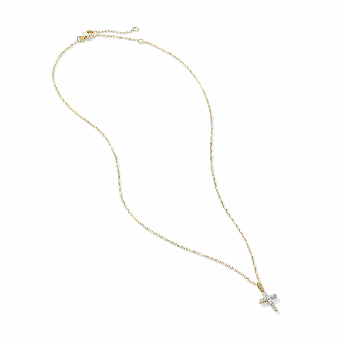 Cable Collectibles Cross with Diamonds in Gold on Chain