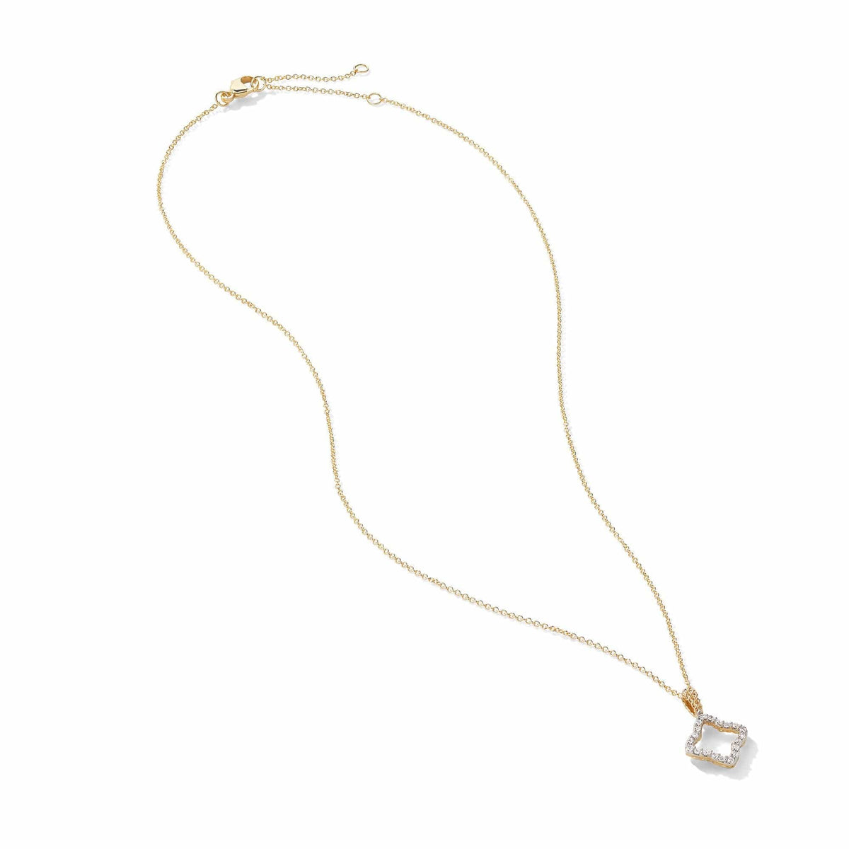 Cable Collectibles Quatrefoil Pendant Necklace with Diamonds in 18K Gold