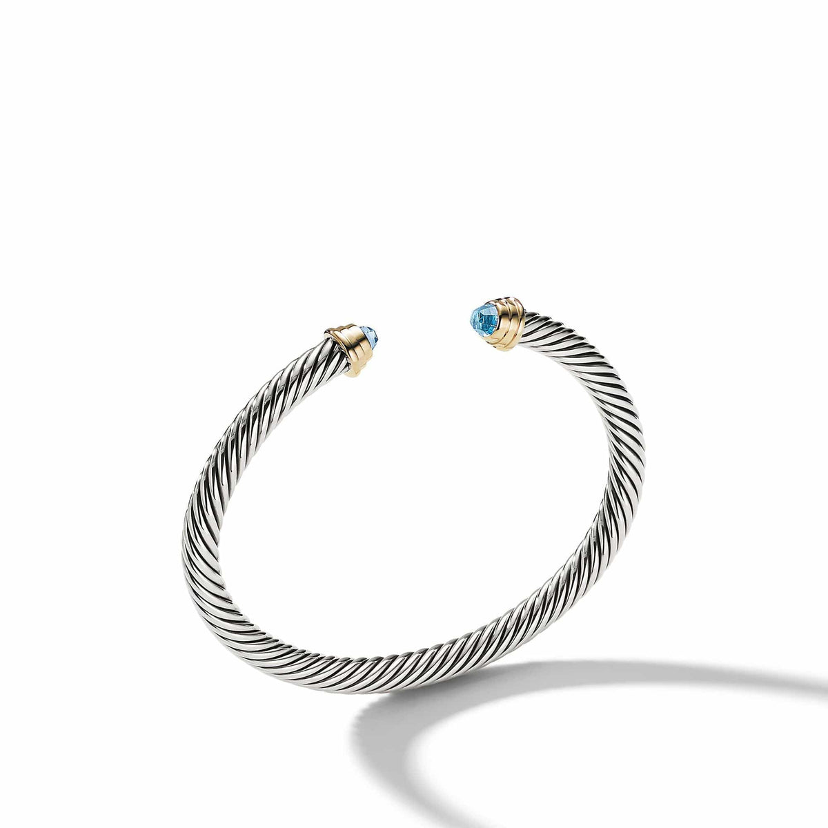 Cable Kids® Birthstone Bracelet with Blue Topaz and 14K Gold, 4mm, Sterling Silver, Long's Jewelers
