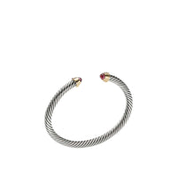Cable Kids® Birthstone Bracelet with Pink Tourmaline and 14K Gold, 4mm, Sterling Silver, Long's Jewelers