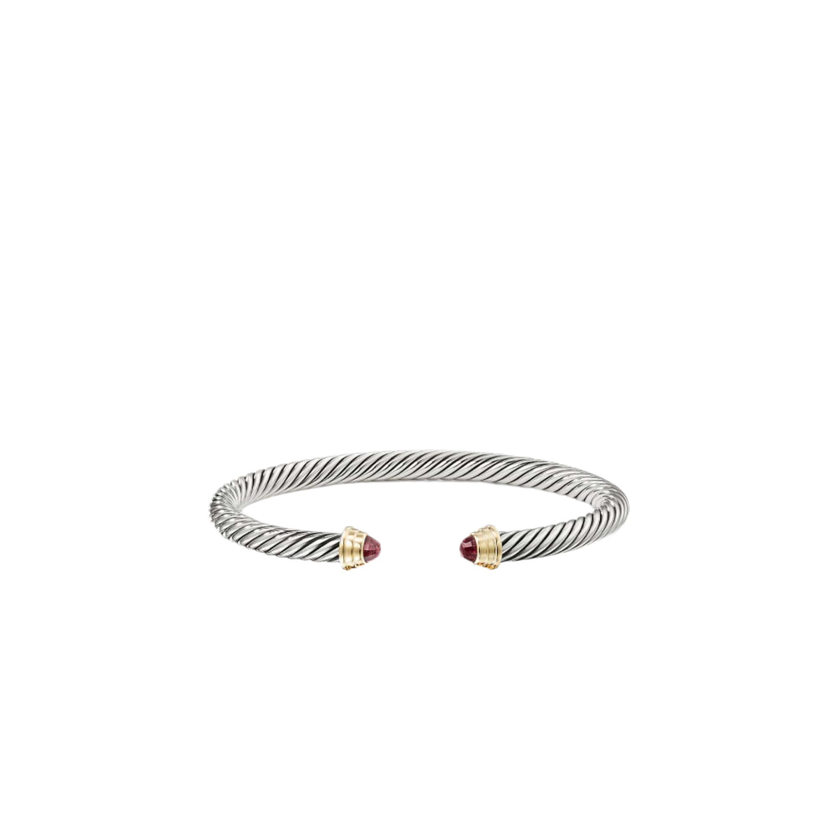 Cable Kids® Birthstone Bracelet with Pink Tourmaline and 14K Gold, 4mm